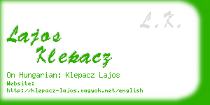 lajos klepacz business card